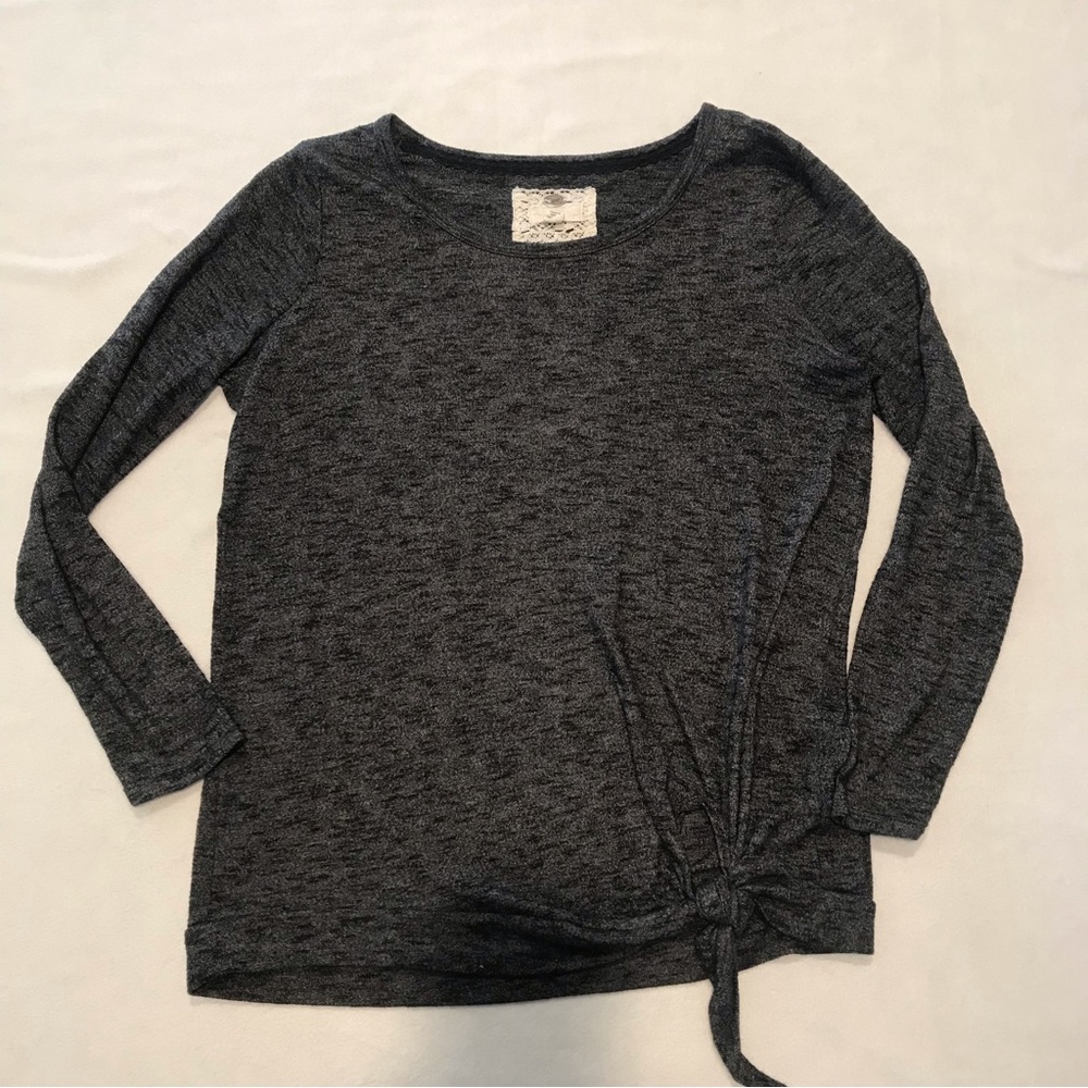 Cupio sweater, gray, knot at waist, large